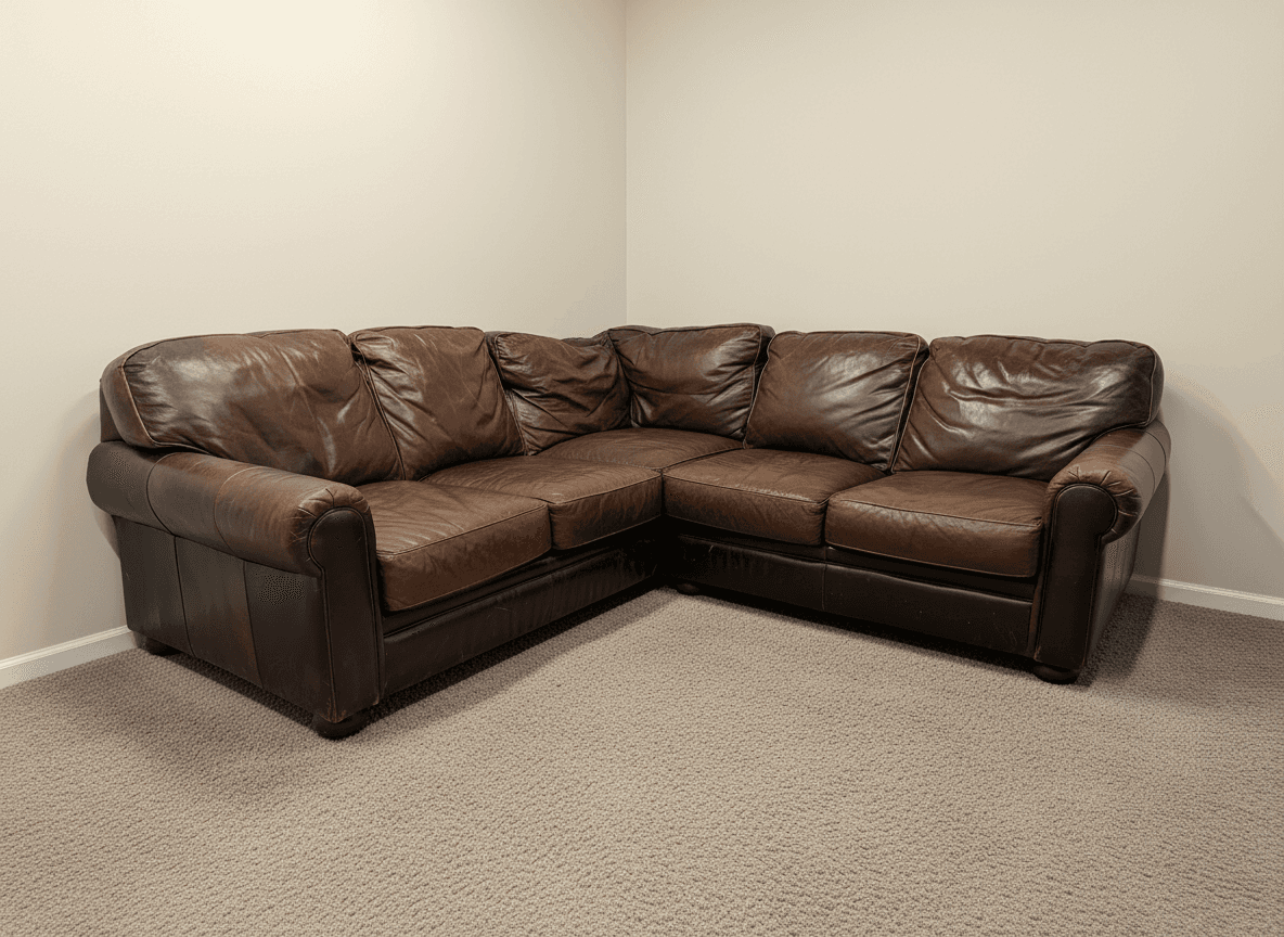 Bradington-Young leather sectional from another angle